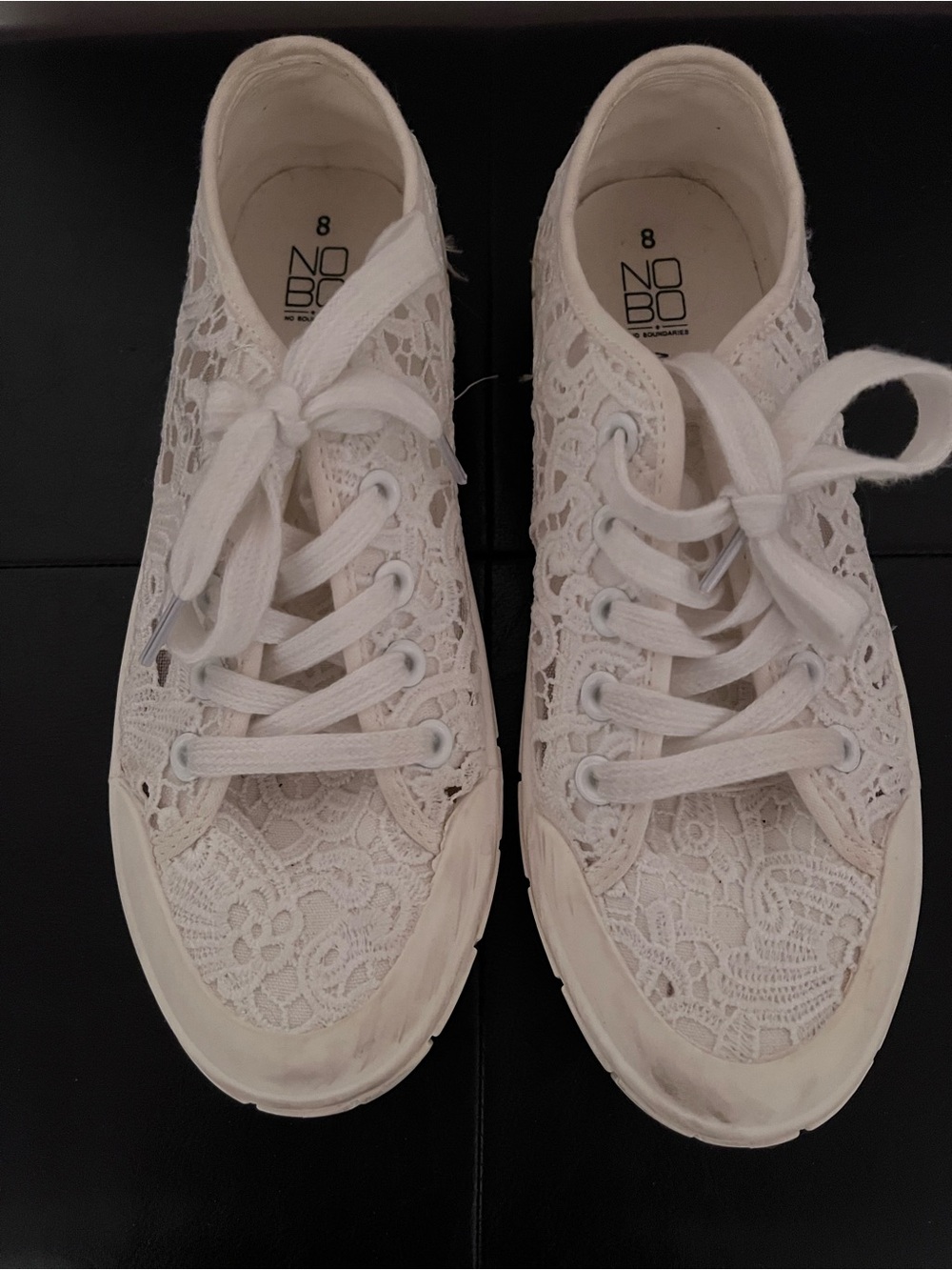 NOBO Women's Cream Lace-Up Sneakers